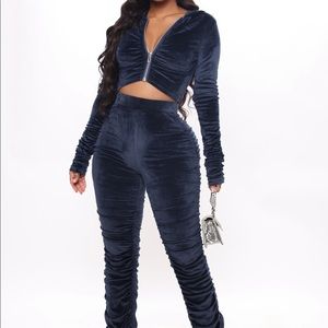 Navy Blue Two Piece Set.
